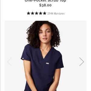 Figs Navy Scrub Top